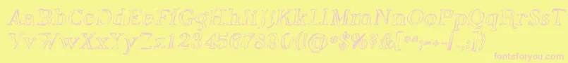 Phoso Font – Pink Fonts on Yellow Background