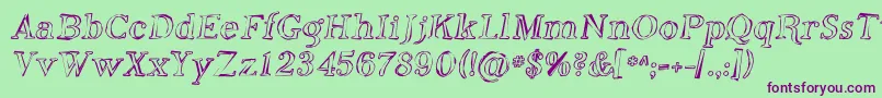 Phoso Font – Purple Fonts on Green Background