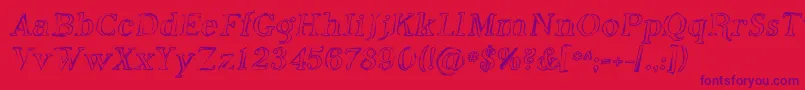 Czcionka Phoso – fioletowe czcionki na czerwonym tle