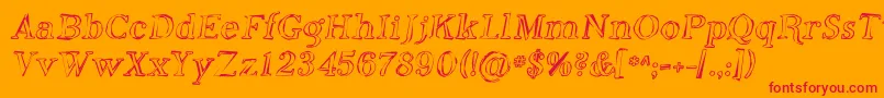 Phoso Font – Red Fonts on Orange Background
