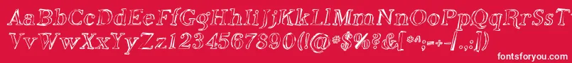 Phoso Font – White Fonts on Red Background