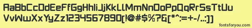 PlatformoneBlack Font – Black Fonts on Yellow Background