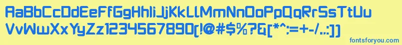 PlatformoneBlack Font – Blue Fonts on Yellow Background