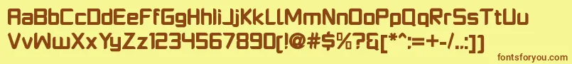 PlatformoneBlack Font – Brown Fonts on Yellow Background