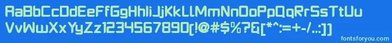 PlatformoneBlack Font – Green Fonts on Blue Background