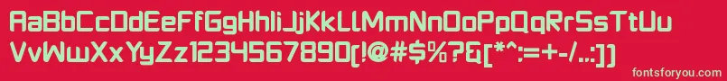 PlatformoneBlack Font – Green Fonts on Red Background