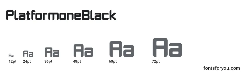 Размеры шрифта PlatformoneBlack