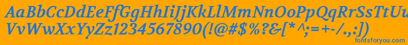 VolkhovBolditalic Font – Blue Fonts on Orange Background