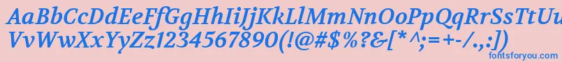 VolkhovBolditalic Font – Blue Fonts on Pink Background