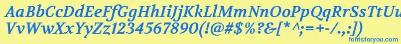 VolkhovBolditalic Font – Blue Fonts on Yellow Background