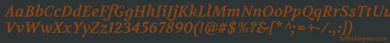 VolkhovBolditalic Font – Brown Fonts on Black Background