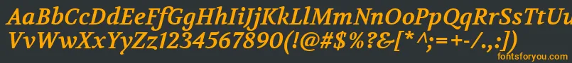 VolkhovBolditalic Font – Orange Fonts on Black Background