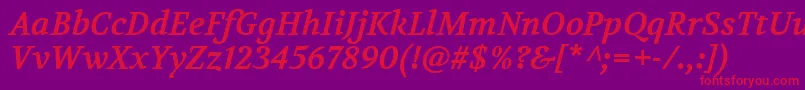 VolkhovBolditalic Font – Red Fonts on Purple Background