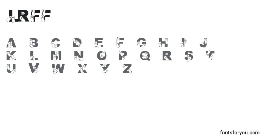 A fonte LmsRhondasFlipFlops – alfabeto, números, caracteres especiais