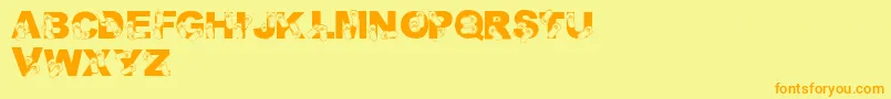 LmsRhondasFlipFlops Font – Orange Fonts on Yellow Background