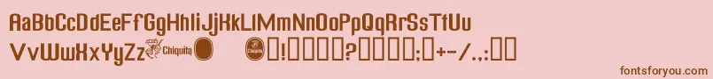 ChiquitaNormal-fontti – ruskeat fontit vaaleanpunaisella taustalla