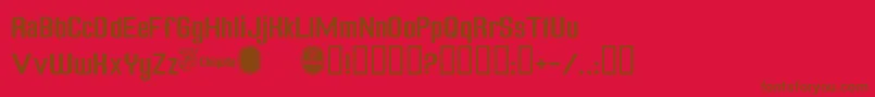ChiquitaNormal-fontti – ruskeat fontit punaisella taustalla