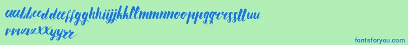 AnanasLips Font – Blue Fonts on Green Background