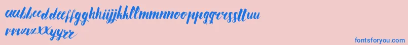 AnanasLips Font – Blue Fonts on Pink Background