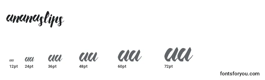AnanasLips Font Sizes