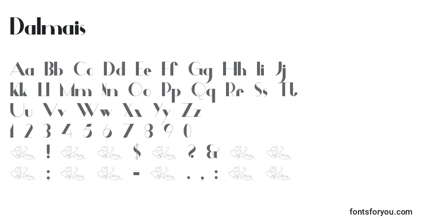 Schriftart Dalmais – Alphabet, Zahlen, spezielle Symbole