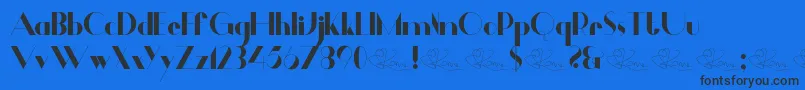 Dalmais Font – Black Fonts on Blue Background