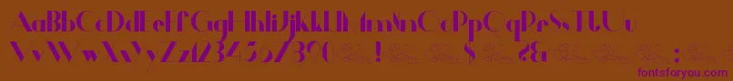 Dalmais-Schriftart – Violette Schriften auf braunem Hintergrund