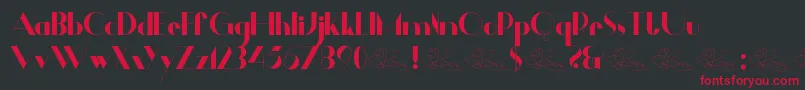 Dalmais Font – Red Fonts on Black Background