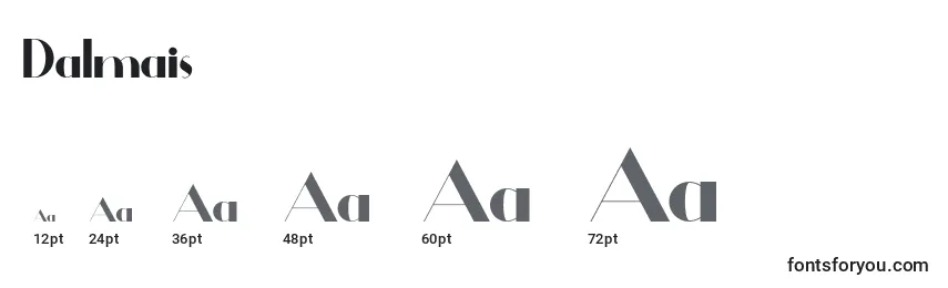 Размеры шрифта Dalmais