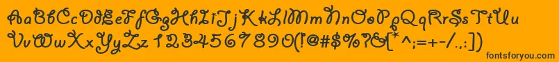 フォントYahoosskBold – 黒い文字のオレンジの背景