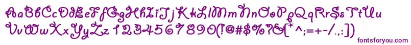 フォントYahoosskBold – 紫色のフォント