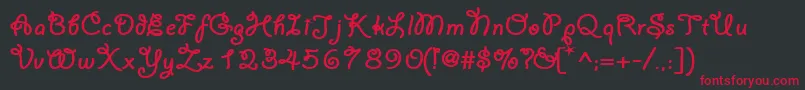 YahoosskBold Font – Red Fonts on Black Background