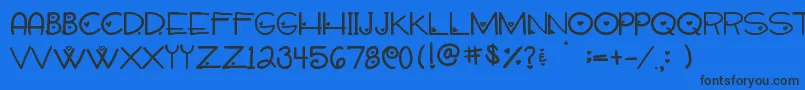 フォントSweetieHand – 黒い文字の青い背景