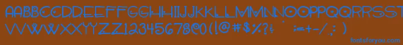SweetieHand-fontti – siniset fontit ruskealla taustalla