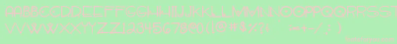 フォントSweetieHand – 緑の背景にピンクのフォント