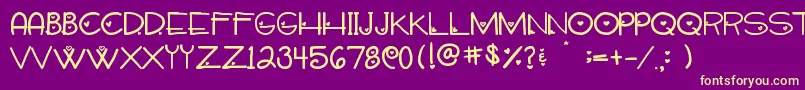 SweetieHand Font – Yellow Fonts on Purple Background