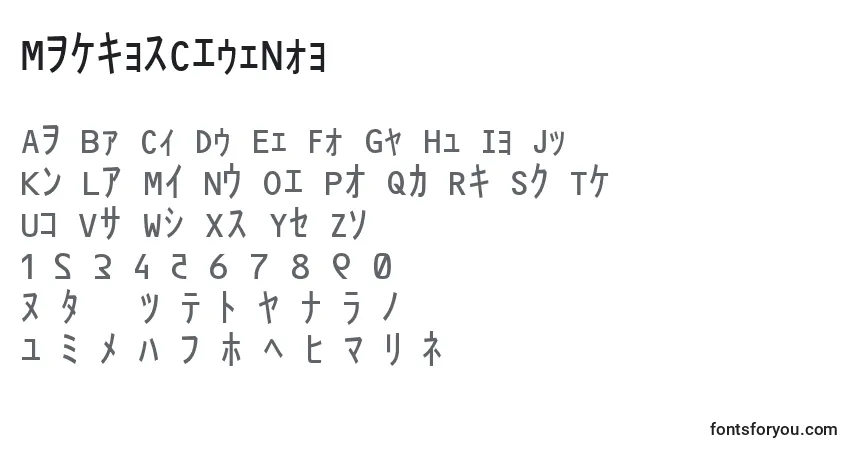 A fonte MatrixCodeNfi (48938) – alfabeto, números, caracteres especiais