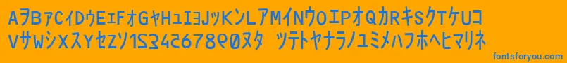 フォントMatrixCodeNfi – オレンジの背景に青い文字