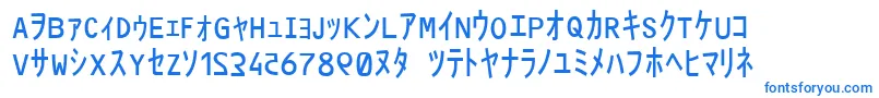 フォントMatrixCodeNfi – 白い背景に青い文字