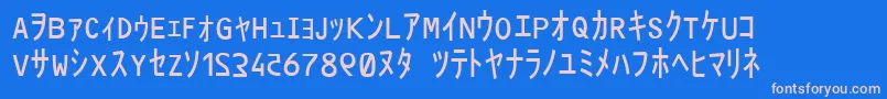 フォントMatrixCodeNfi – ピンクの文字、青い背景