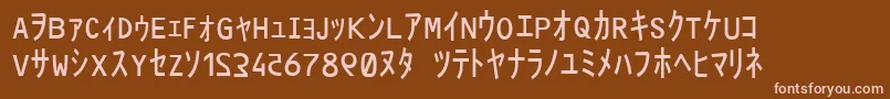 フォントMatrixCodeNfi – 茶色の背景にピンクのフォント