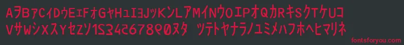 フォントMatrixCodeNfi – 黒い背景に赤い文字