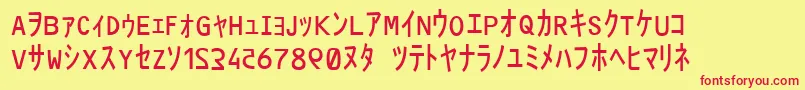 MatrixCodeNfi Font – Red Fonts on Yellow Background