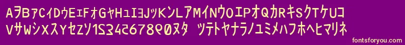 フォントMatrixCodeNfi – 紫の背景に黄色のフォント