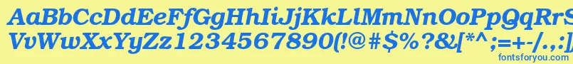 TexgyrebonumBolditalic Font – Blue Fonts on Yellow Background