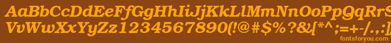 TexgyrebonumBolditalic Font – Orange Fonts on Brown Background