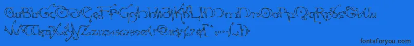 フォントHollyjingleleft – 黒い文字の青い背景