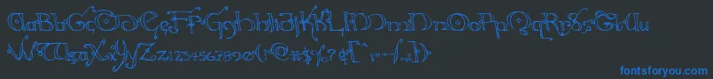 Hollyjingleleft Font – Blue Fonts on Black Background