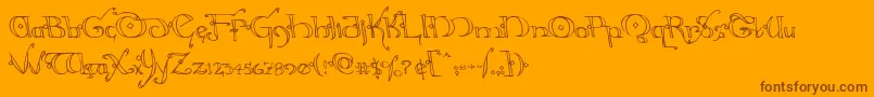 Hollyjingleleft Font – Brown Fonts on Orange Background