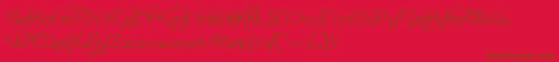 Hollyjingleleft Font – Brown Fonts on Red Background